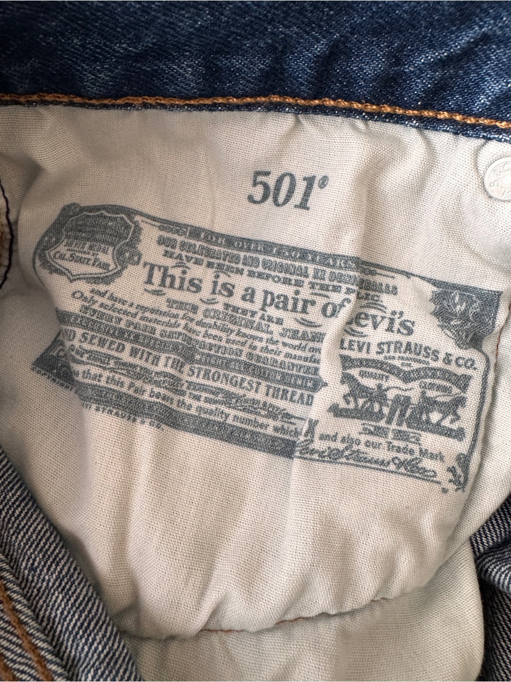 Levi’s 501 Denim Blue Jean Button Fly Shorts Women’s 31 Dark Wash - Picture 5 of 7